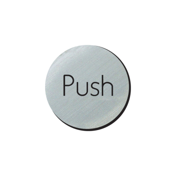 Satin Silver Door Disc 75mm Push Sign