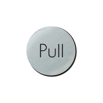 Satin Silver Door Disc 75mm Pull Sign
