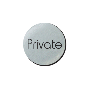 Satin Silver Door Disc 75mm Private Sign