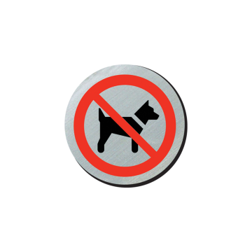 Satin Silver Door Disc 75mm No Dogs Sign