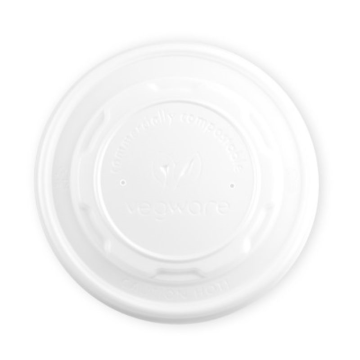 Vegware Biodegradable 90mm Flat CPLA Lid to fit 6-10oz Soup Containers (Pack 50)