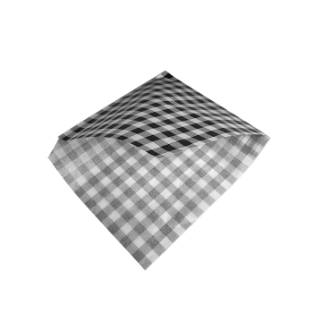Printed Gingham Greasepoof Bag Black 160x170mm