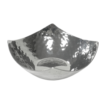 Square Steel 4 Cut Ramekin Hammered 4&quot;