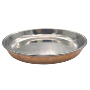 Hammered Copper Steel Round Sweet Dish 11.5x1.5cm