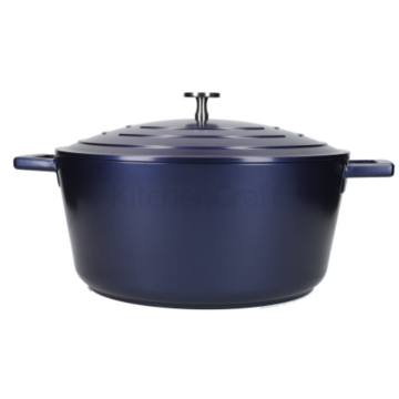 MasterClass Cast Aluminium Casserole Dish Blue 28cm / 5Litre