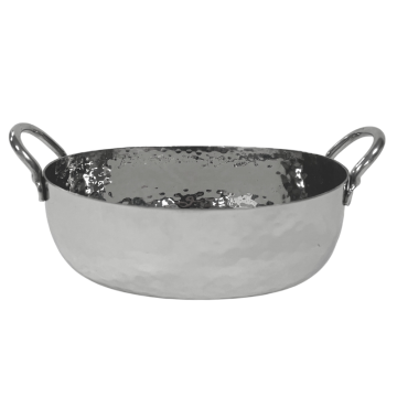 Steel Hammered Oval Deep Serving Dish 14.5cm