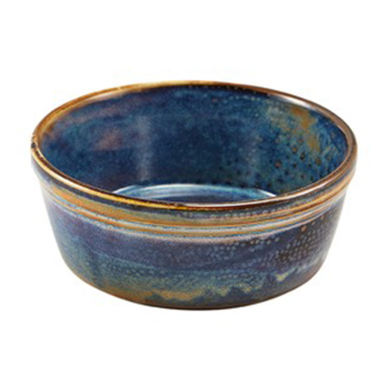 Genware Terra Porcelain Aqua Blue Round Pie Dish 13.6cm