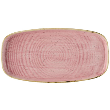 Churchill Stonecast Petal Pink Oblong Chefs Plates 11.63x5.88&quot; (Pack 6)