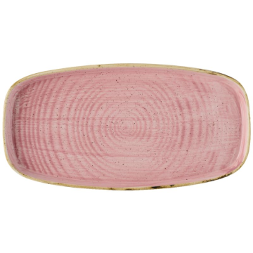 Churchill Stonecast Petal Pink Oblong Chefs Plates 12.63x7.25&quot; (Pack 6)