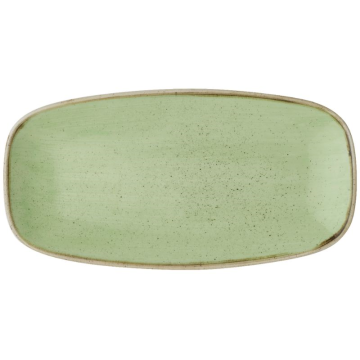 Churchill Stonecast Sage Green Chefs Oblong Plate 13.88x7.38&quot; (Pack 6)