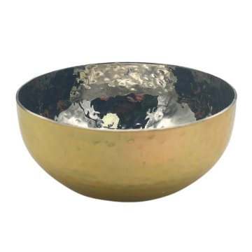 Round Brass Plated Hammered Ramekin 9cm