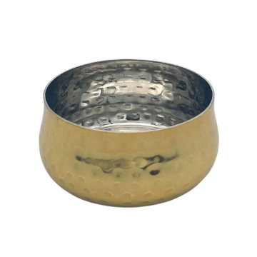 Brass Plated Hammered Curved Ramekin 7cm