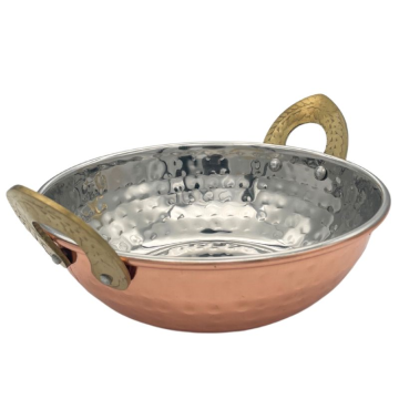 Copper Plated Hammered Karahi Balti 15cm