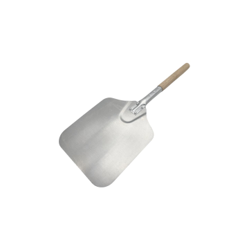 Pizza Peel with Reinforced Aluminium Blade 9&quot;x9&quot; and Wooden Handle, Overall Length 20&quot;