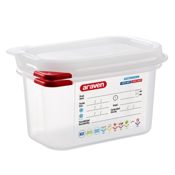 Araven GN Food Container &amp; Lid 1/9 100mm 1 Litre