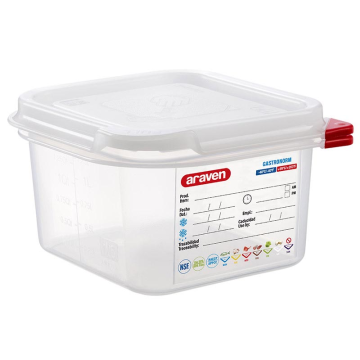 Araven GN Food Container &amp; Lid 1/6 100mm 1.8 Litre
