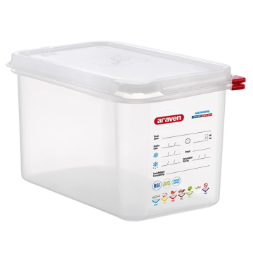 Araven GN Food Container &amp; Lid 1/4 150mm 4.3 Litre