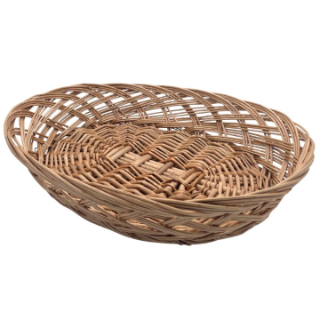 Natural Open Weave Willow Basket Oval 28x23cm