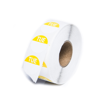 Tuesday Round Day Of The Week Label (Pack 1000)