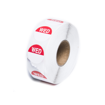 Wednesday Round Day Of The Week Label (Pack 1000)