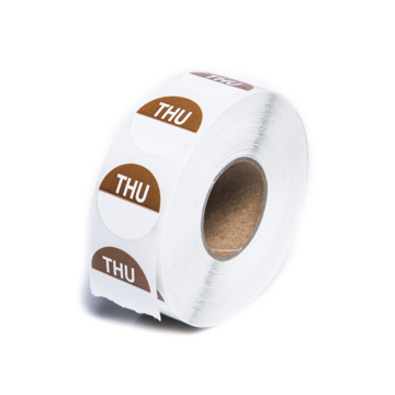 Thursday Round Day Of The Week Label (Pack 1000)