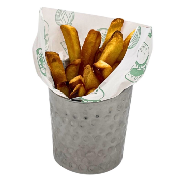 Angled Serving Cone Hammered Stainless Steel 11.6 x 9.5cm