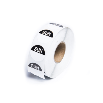 Sunday Round Day Of The Week Label (Pack 1000)