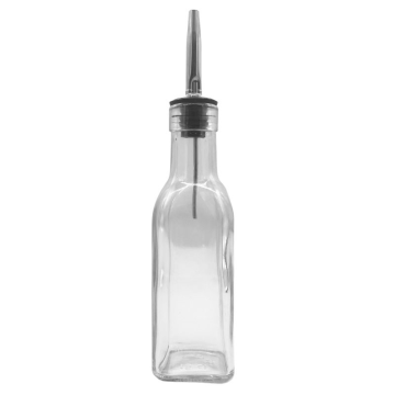 Glass Square Oil Bottle with Pourer 6oz