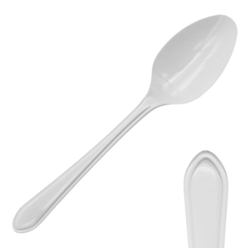 White Heavy Duty Plastic Reusable Spoons (Pack 100)