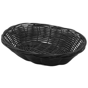 Polywicker Basket Oval Black 7&quot;x5&quot;x2&quot;
