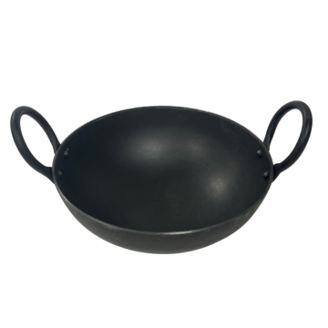 Round Black Iron Shallow Jalebi Karahi 6&quot; / 15cm
