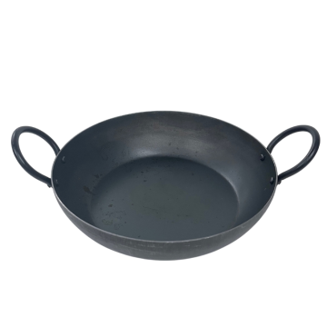 Round Black Iron Shallow Jalebi Karahi 7.5&quot; / 19cm