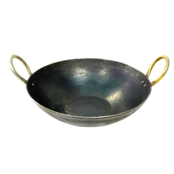 Round Black Iron Conical Karahi 11&quot;