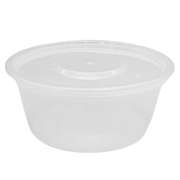 E-Lite 8oz Round Plastic Microwaveable Containers &amp; Lids (Pack 225)