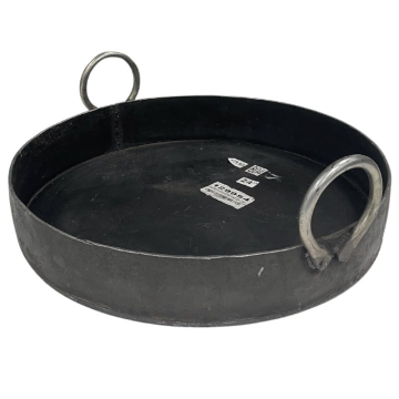 Round Black Iron Karahi 36&quot; with Straight Sides 6&quot; High
