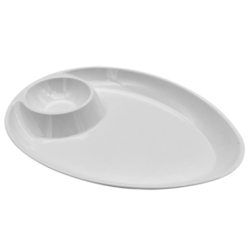 Melamine Traingular / Oval Dip &amp; Eat Serving Plate 10&quot;