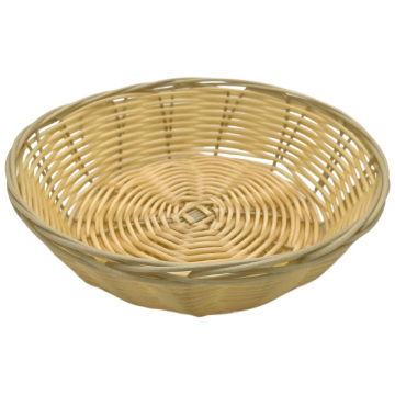 Polywicker Basket Round Natural 7&quot;x2&quot;