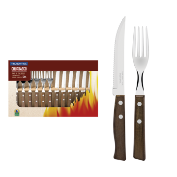 Tramontina Steak Knife &amp; Fork Cutlery Set (Pack 12)
