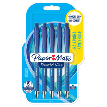 Paper Mate Flexgrip Ultra Retractable Ball Pen Blue (Pack 5)