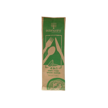 Wooden Cutlery Set Fork, Knife, Spoon, Napkin 4 in 1 (Pack 500)