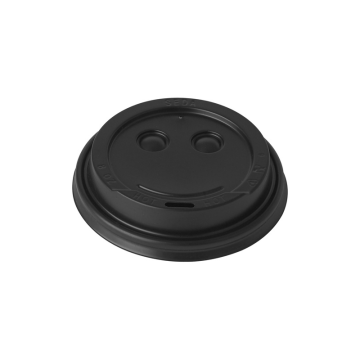 Black Domed Sip-Thru Lid to fit 8oz Cup (Pack 100) [1000]