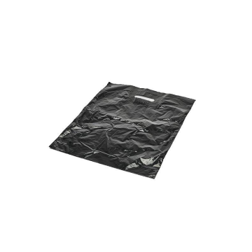 Swayze Patch Handle Carrier Bag 375 x 450mm Black (Pack 500)