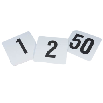 Heavy Plastic Table Numbers 1-25 4&quot;x3.75&quot; (Pack 25)