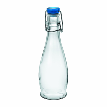Borgonovo Indro Glass Water Bottle Blue Lid 335ml