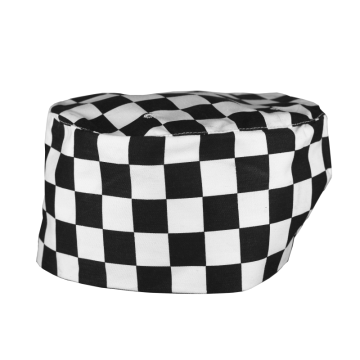 Chefs Beanie Hat in Black White Check