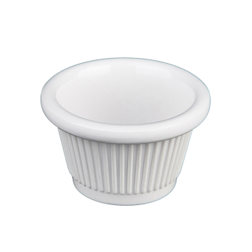 Melamine White Fluted Ramekin 2oz