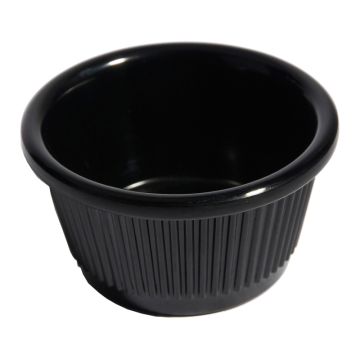Melamine Black Fluted Ramekin 3oz