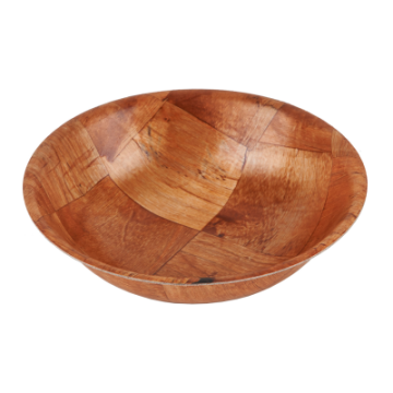 Woven Wood Round Salad Bowl 6&quot;