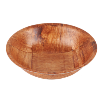 Woven Wood Round Salad Bowl 8&quot;