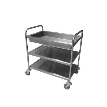 Stainless Steel 3 Tier Deep Clearing Trolley 86(w) x 53(d) x 93(h)cm